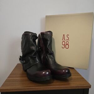A.S.98 Women's Black and Purple Boots